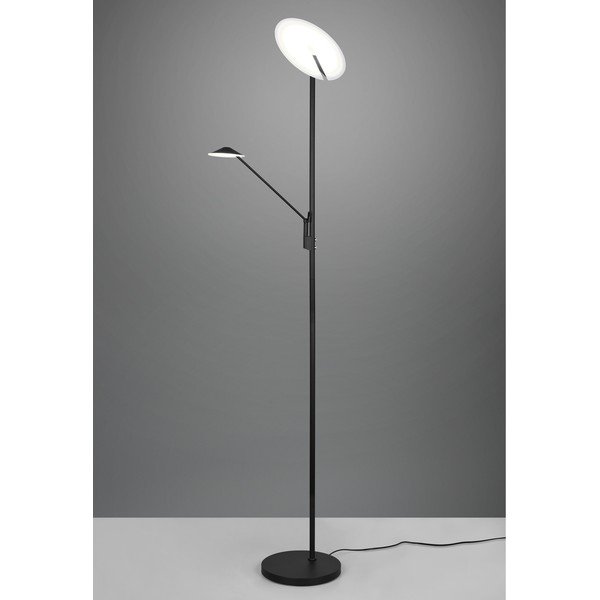 Lampada da terra LED nera opaca con intensità regolabile (altezza totale 180 cm) Brantford – Trio-image-1
