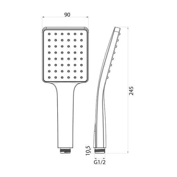 Soffione in plastica in argento lucido - Sapho-image-1