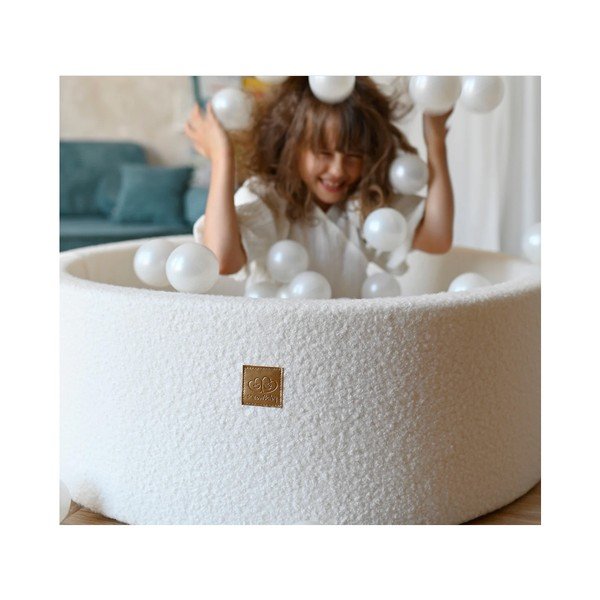 Piscina di palline grigia ø 90 cm altezza totale 30 cm – Meowbaby-image-1