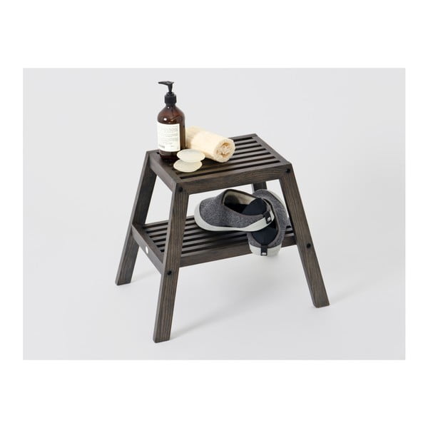 Sgabello in rovere nero Sgabello Slatted - Wireworks-image-4