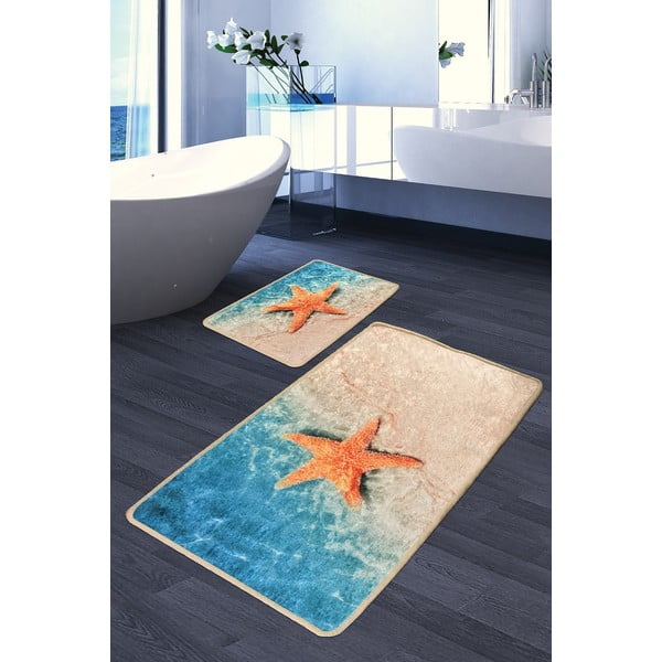 Set di tappetini per il bagno 2 pz 60x100 cm Stella – Foutastic-image-1
