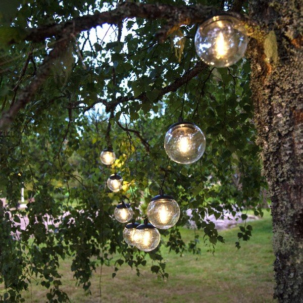 Catena luminosa con alimentazione a pannelli solari numero lampadine 8 pz lunghezza totale 210 cm Globe – Star Trading-image-1