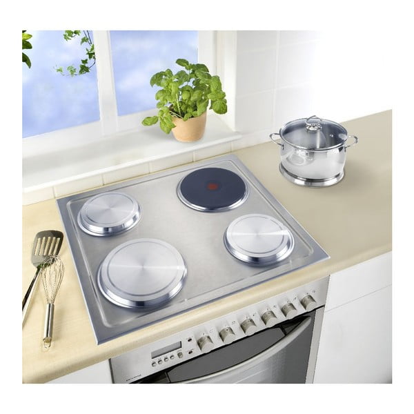 Tappetini di protezione per stufe in set di 4 pezzi in acciaio inox 20x20 cm - Wenko-image-3