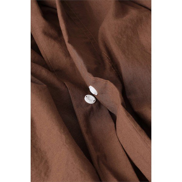 Set copripiumino e federa marrone in cotone organico per letto singolo 150x200 cm Juliette – Ellos Home-image-3