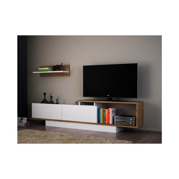 Televisore bianco/naturale 180x55 cm Asos - Woody Fashion-image-3