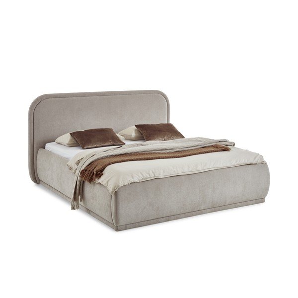 Letto matrimoniale imbottito beige rete non inclusa 180x200 cm Soma – Meise Möbel