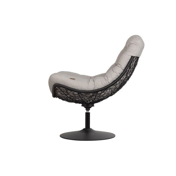 Poltrona girevole da giardino beige con intreccio in rattan Vive - WOOOD-image-4