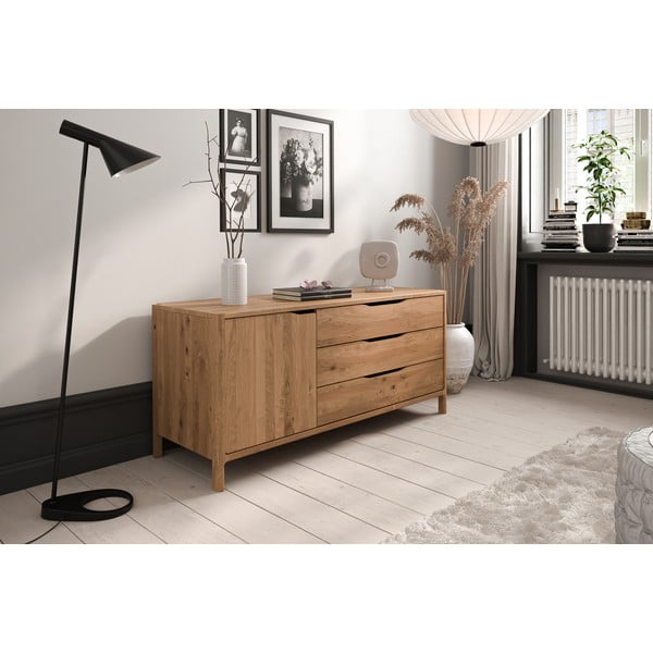 Cassettiera bassa in legno di quercia in colore naturale 140x64 cm Twig - The Beds-image-1