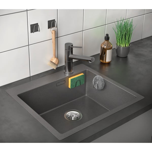 Portaspugna senza foratura in metallo – Metaltex-image-1