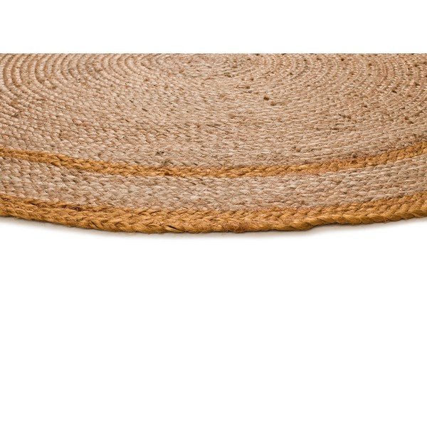Tappeto rotondo color senape/di colore naturale in iuta ø 120 cm Mahon – Universal-image-3