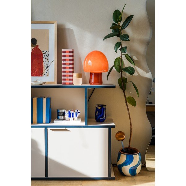 Lampada da tavolo rossa (altezza totale 27 cm) Gozar  – Leitmotiv-image-1
