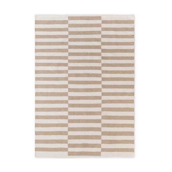 Tappeto bianco/marrone chiaro in lana reversibile/tessuto a mano 160x230 cm Vika – Hanse Home