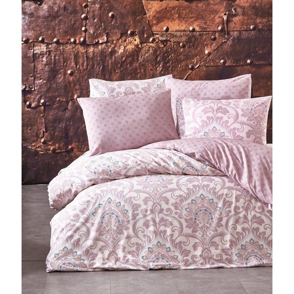 Biancheria da letto in cotone rosa Nazenin Home Jessia, 200 x 200 cm - Mijolnir