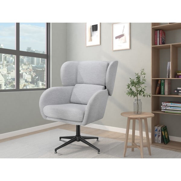 Poltrona in velluto grigio chiaro Vanessa - Støraa-image-2