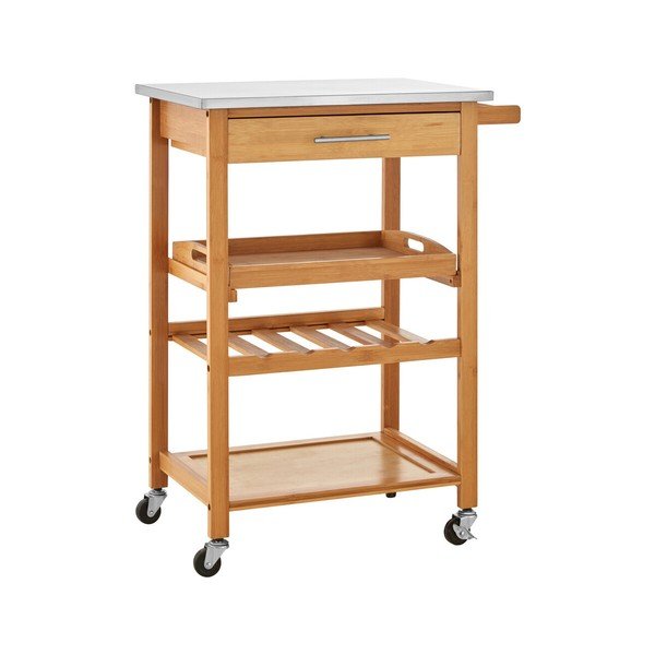 Tavolino da servizio in bambù su ruote 41x58 cm Harlow – Premier Housewares