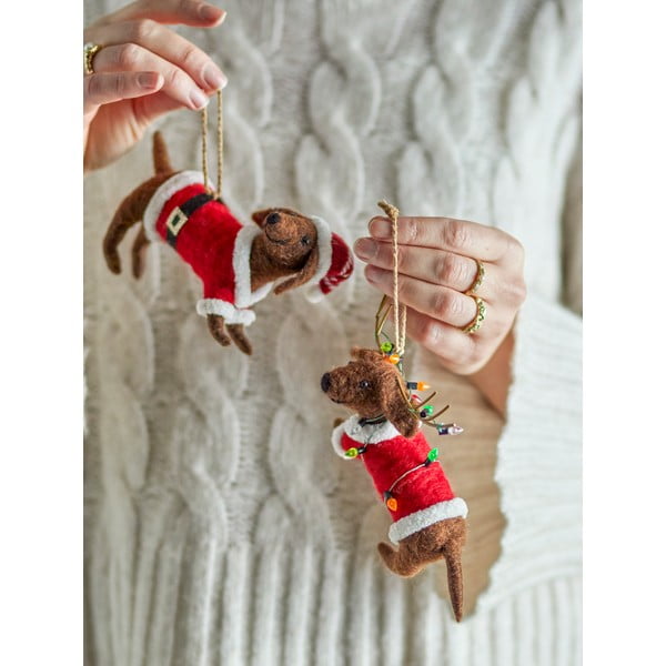Decorazioni per albero di natale in set in lana 2 pz 12 cm Monty – Bloomingville-image-2