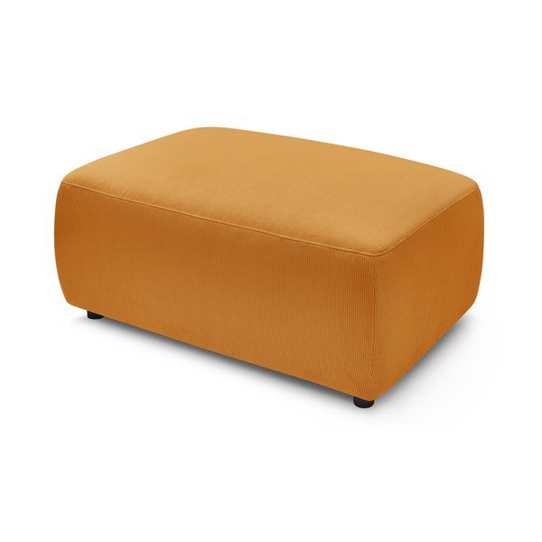 Pouf in velluto a coste giallo senape Envy - Bobochic Paris