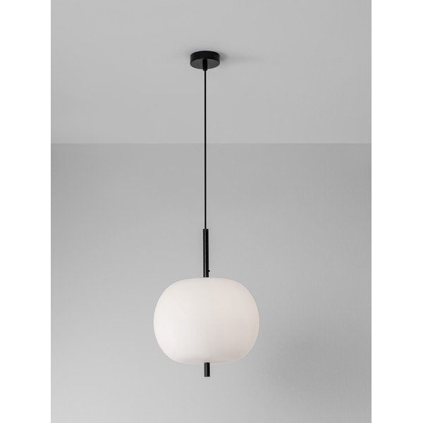 Lampadario bianco/nero in vetro ø 30 cm Lato – Nova Luce-image-3