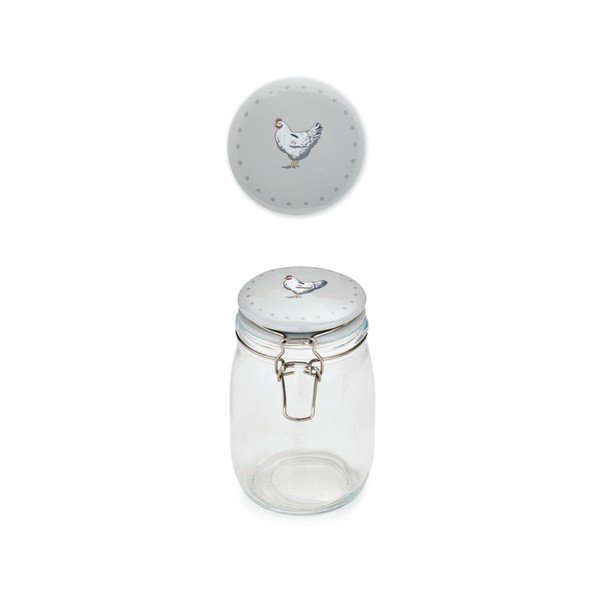 Skleněná dóza s kameninovým víčkem Cooksmart England Farmers Kitchen, 1 l