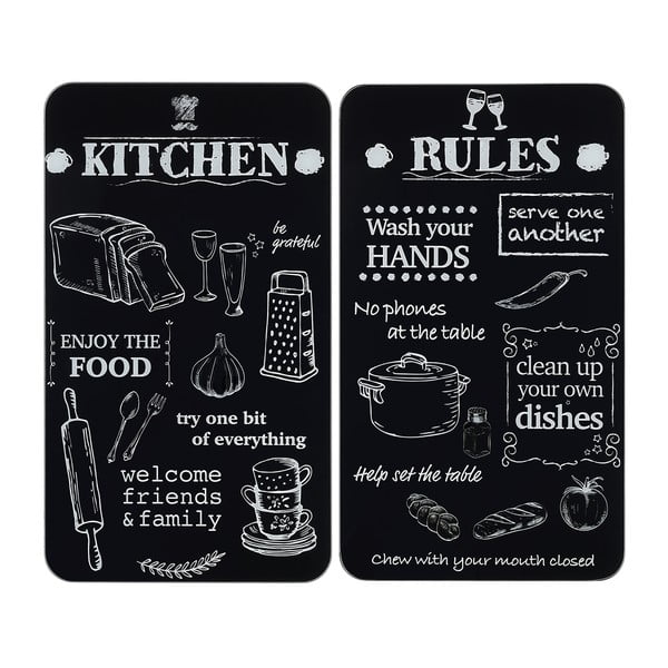 Coprifuoco in vetro temperato in set da 2 52x30 cm Kitchen Rules - Maximex