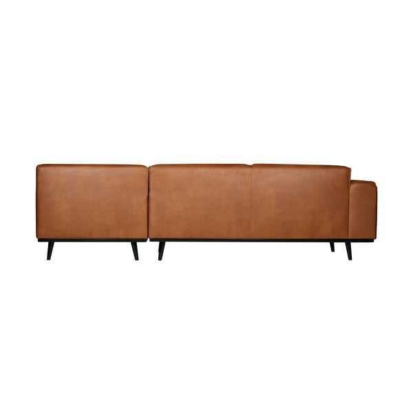 Divano angolare marrone (con penisola a destra/a L) con rivestimento in finta pelle Statement – WOOOD-image-3