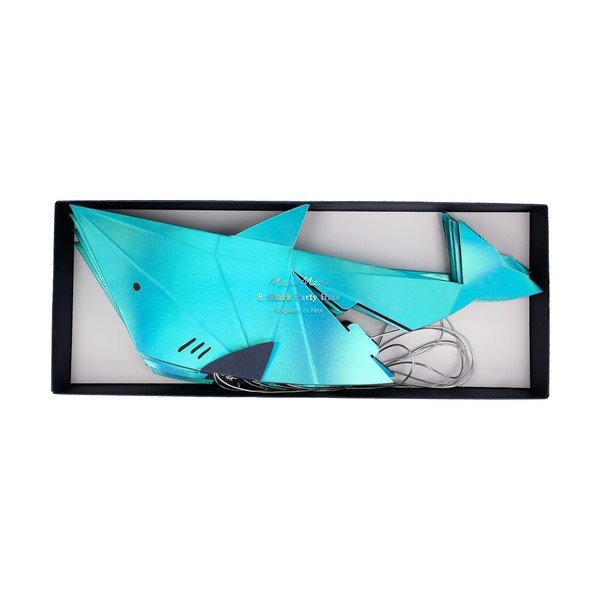 Tappi di carta in set da 8 Shark - Meri Meri-image-4