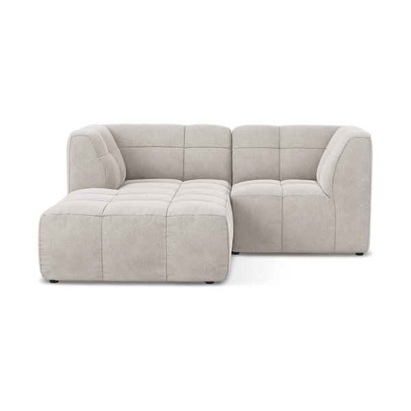 Divano angolare beige (con penisola a sinistra/con chaise lounge) con rivestimento in velluto Aloha – Makamii