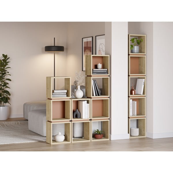 Libreria in rovere decorato color mattone-naturale 32x167 cm Lofty - Marckeric-image-4
