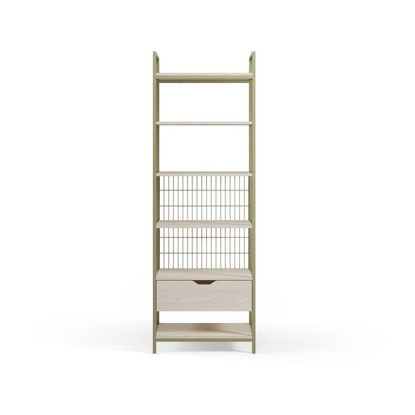 Libreria verde in acciaio 60x179,5x40 cm Amara – Marckeric-image-4