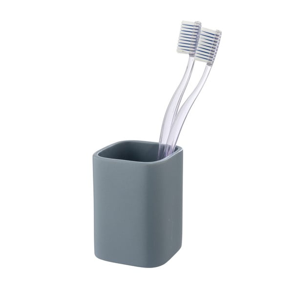 Tazza in ceramica blu per spazzolini da denti Hexa - Wenko-image-1