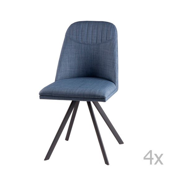 Set di 4 sedie da pranzo girevoli blu chiaro Cris - sømcasa