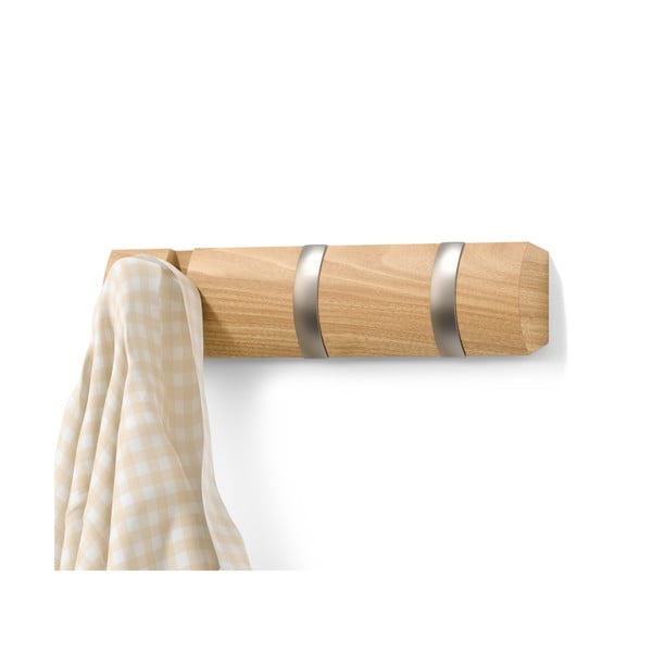 Appendiabiti da parete in legno di pioppo in colore naturale Flip - Umbra-image-2