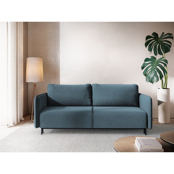 Divano blu allungabile/con contenitore 226 cm Luana – Makamii-image-1