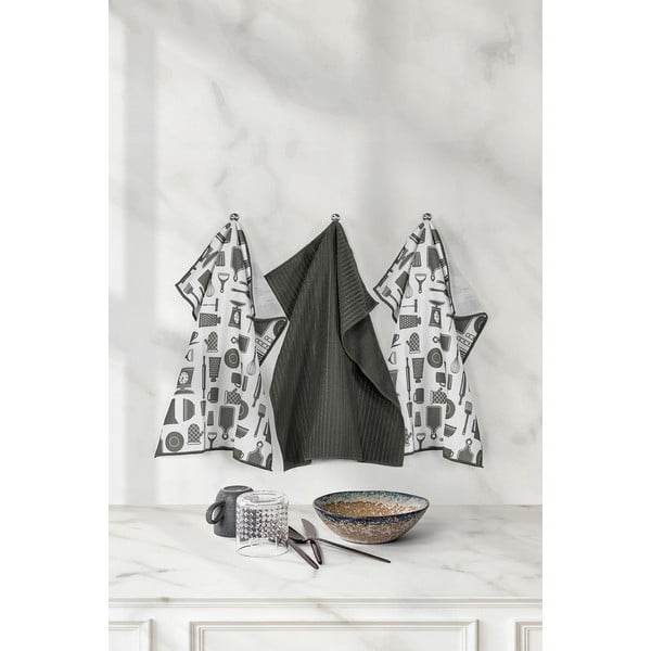 Set di 3 asciugamani in microfibra 48x40 cm Essential - Tiseco Home Studio-image-1