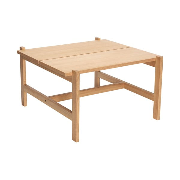 Tavolino con piano in rovere decorato in colore naturale 80x80 cm Dash - Hübsch-image-2