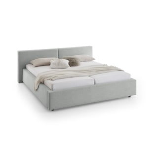 Letto matrimoniale imbottito grigio con contenitore con rete inclusa 180x200 cm Cube – Meise Möbel