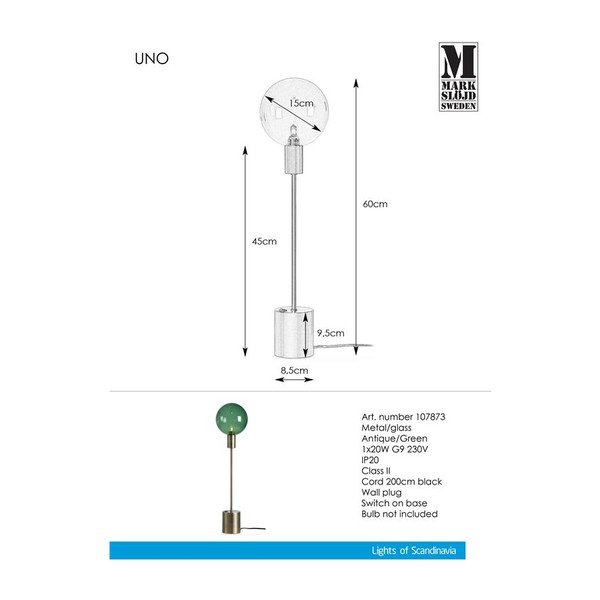 Lampada da tavolo verde Uno - Markslöjd-image-2