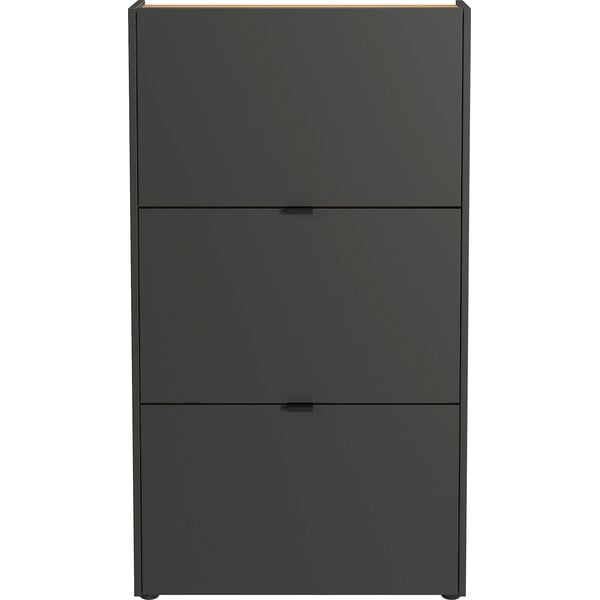 Scarpiera color antracite con ante ribaltabili 71x127x22 cm Ameca – Germania-image-3