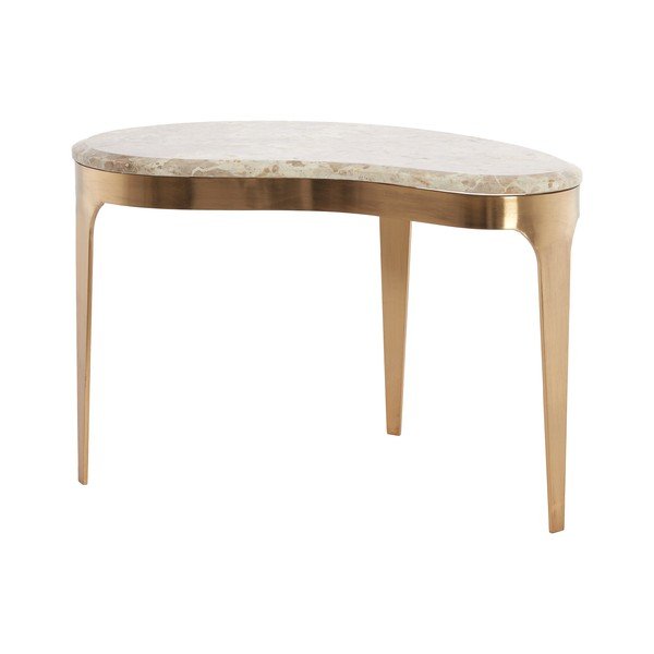 Tavolino da salotto color bronzo/grigio tortora con piano in marmo 39x65 cm Giulio – Light & Living-image-3