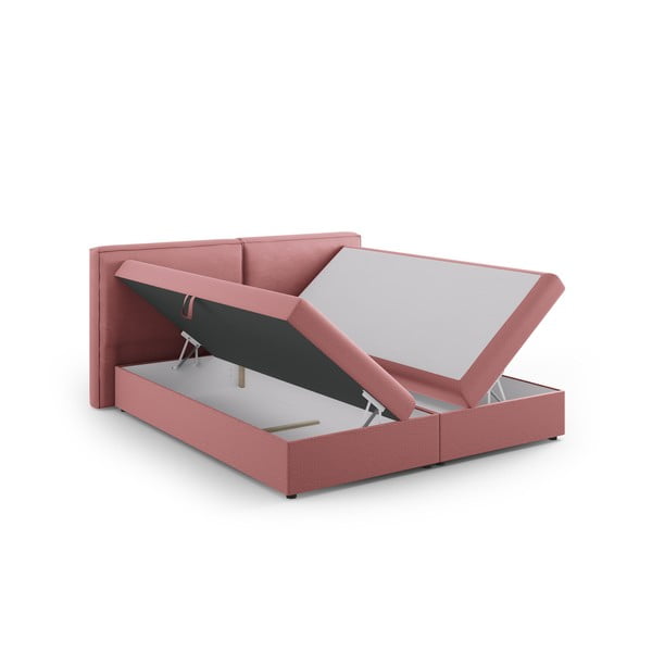 Letto boxspring rosa con contenitore 140x200 cm Arendal – Cosmopolitan Design-image-4