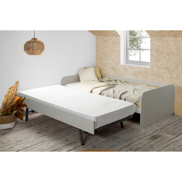 Letto per bambini grigio con letto estraibile , 90 x 190 cm Redona - Marckeric-image-1