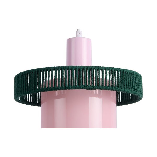 Lampadario verde scuro/rosa in vetro ø 25 cm Firenze Long – Leitmotiv-image-1