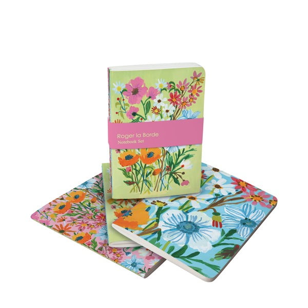 Set di 3 quaderni 64 pagine formato A6 Flower Field - Roger la Borde