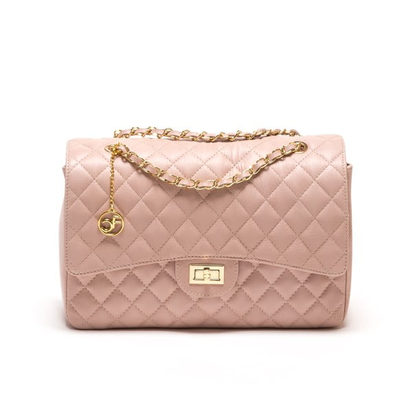 Kožená kabelka Casla, růžová