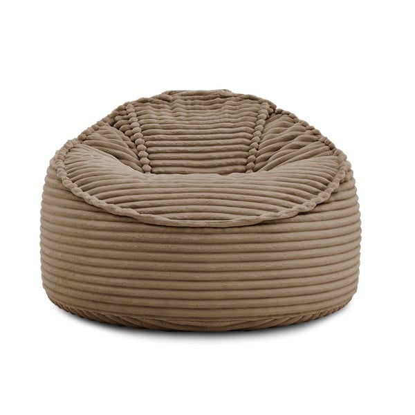 Puof a sacco marrone con rivestimento in velluto a coste Socrate – Bobochic Paris