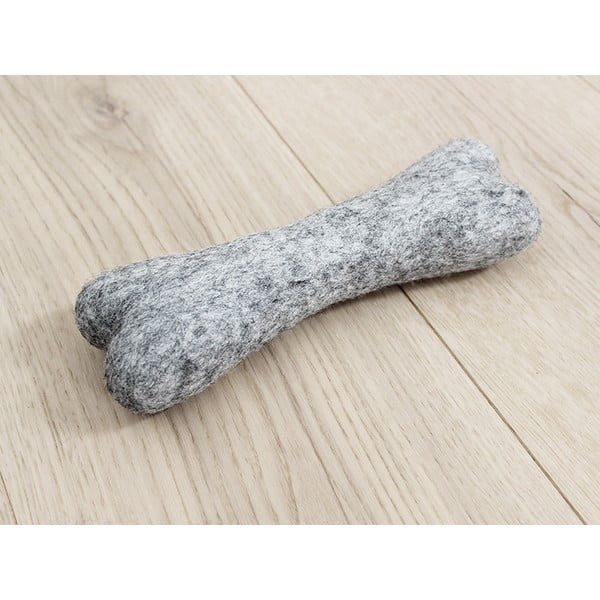 Gioco in lana animale grigio acciaio a forma di osso Pet Bones, lunghezza 22 cm - Wooldot