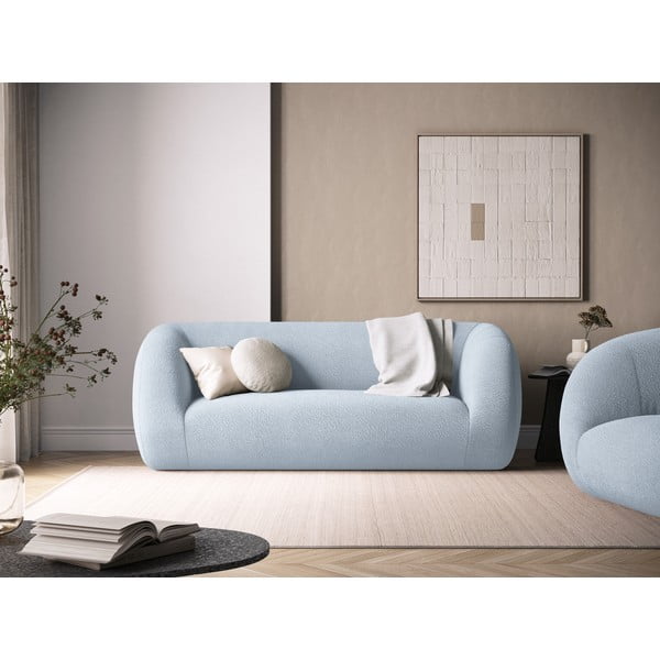 Divano bouclé azzurro 210 cm Essen - Cosmopolitan Design-image-1