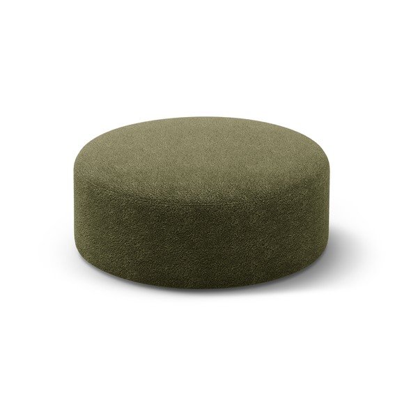 Poggiapiedi verde con rivestimento in bouclé Dia – Micadoni 