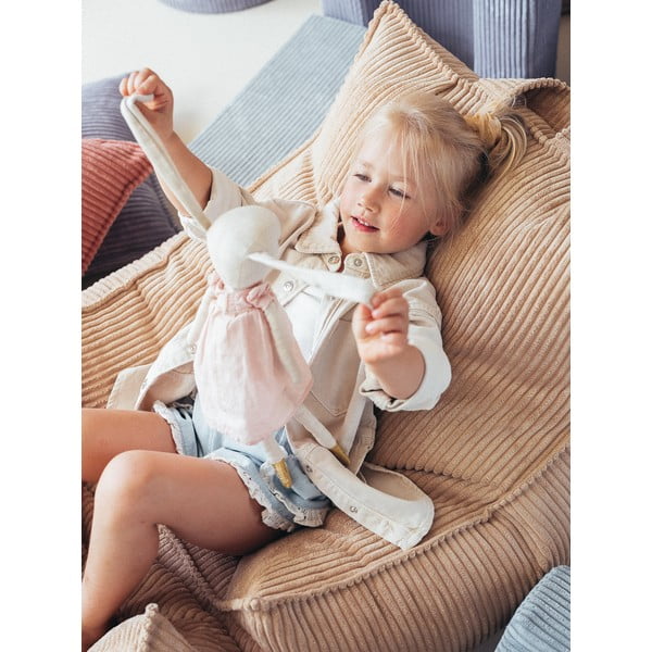 Pouf a sacco per bambini marrone chiaro con rivestimento in velluto a coste Chair – Wigiwama-image-4