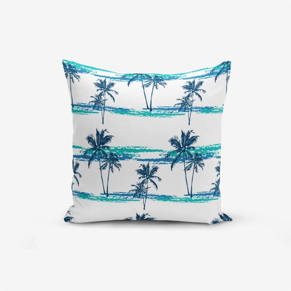 Federa in misto cotone Blue Green Palm, 45 x 45 cm - Minimalist Cushion Covers